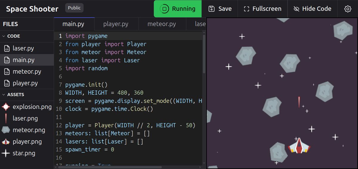 Project code editor