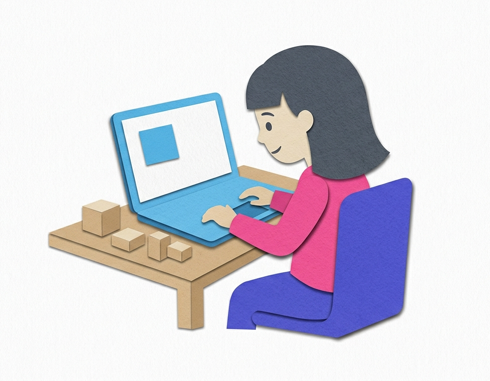girl coding at laptop