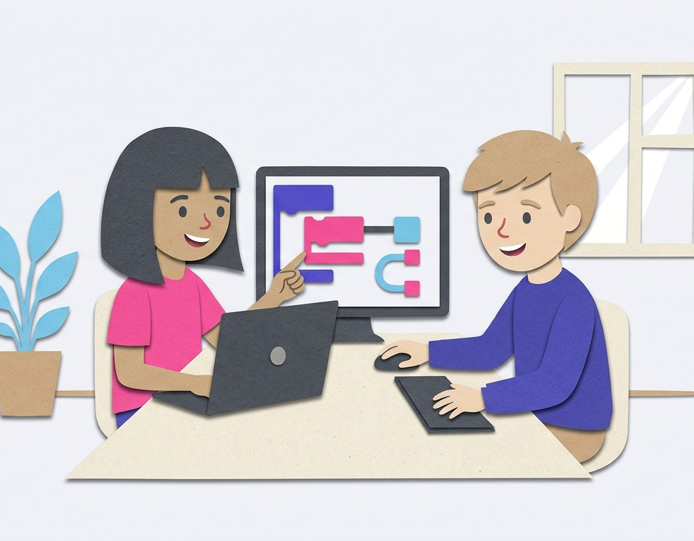 pair coding at monitor
